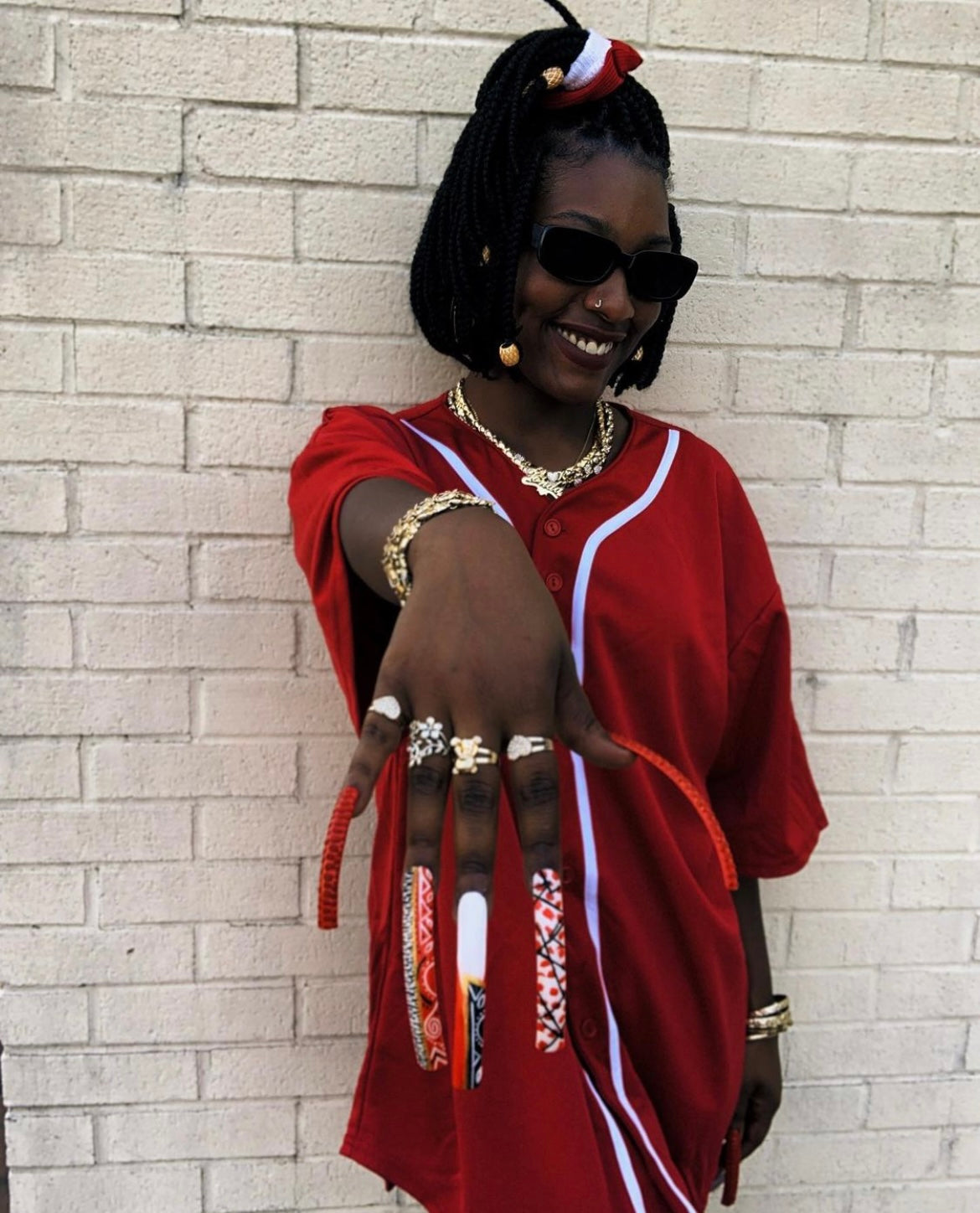 She's REDDY- Press On Nails