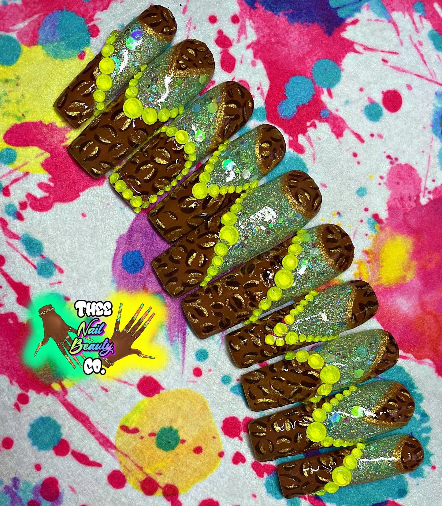 Minty Mickey- Press On Nails